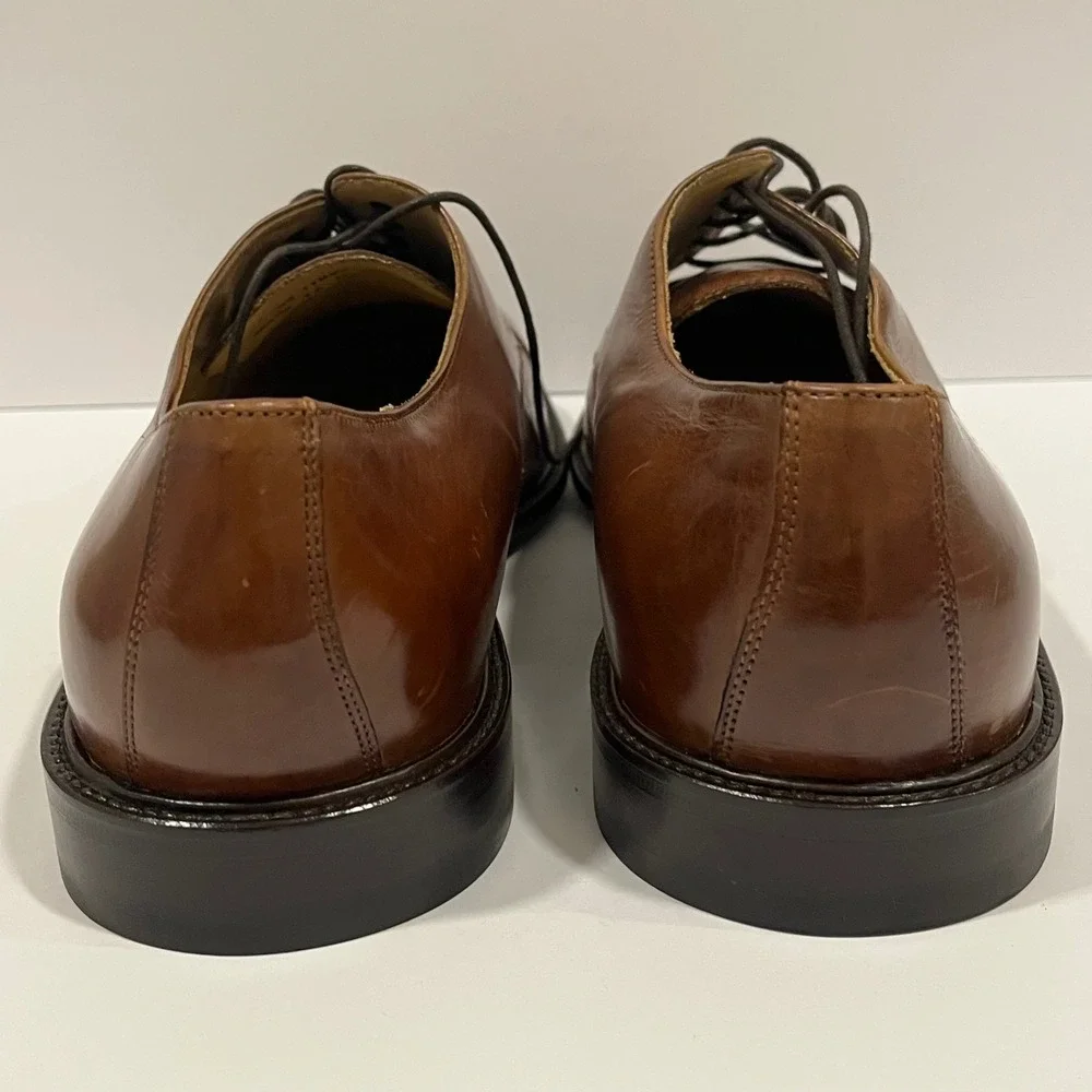 J Murphy Johnston & Murphy Mens Brown Leather Cap Toe Derby Shoes 14 M